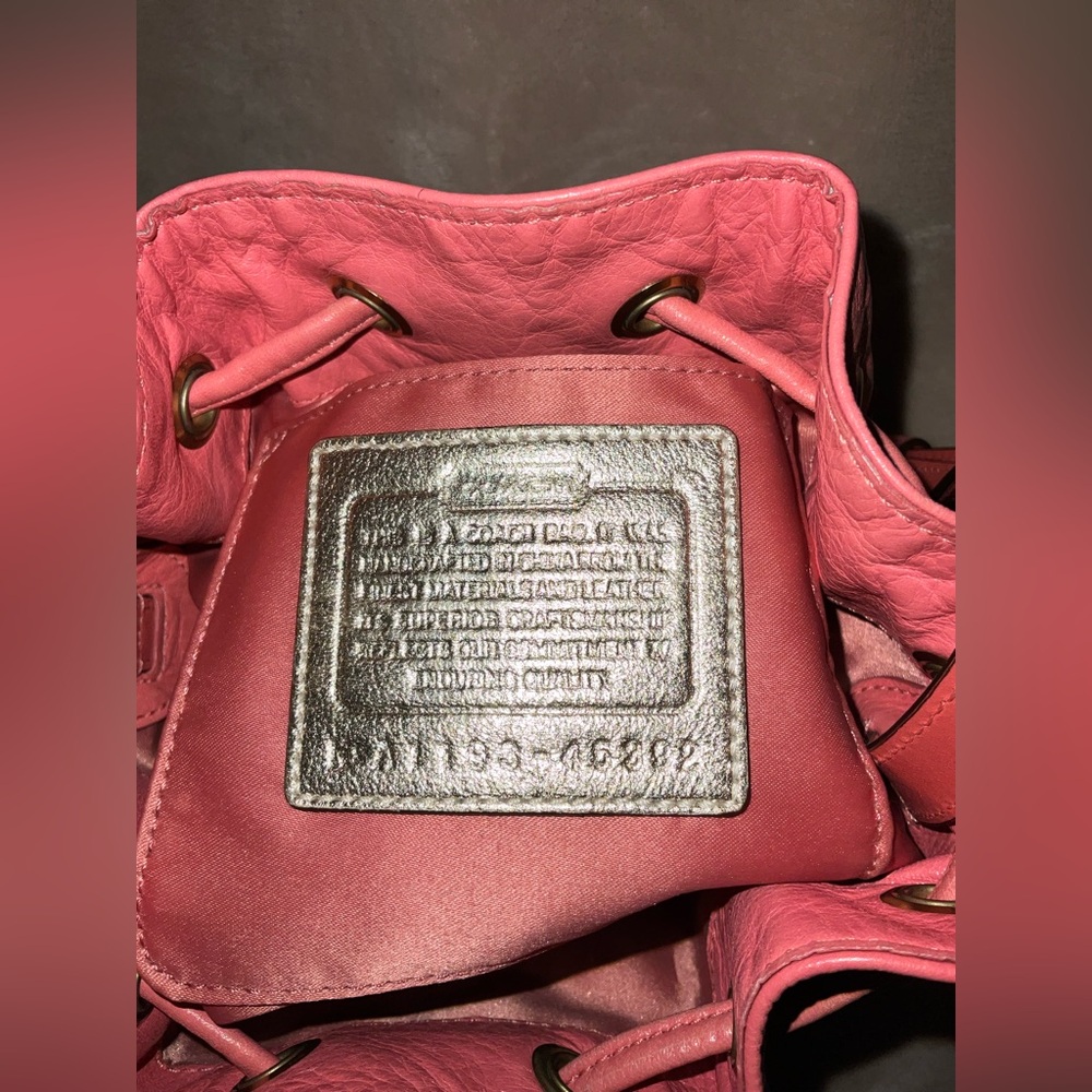 Coach Mini Dempsey Bucket Jacquard Rose PINK Leather Trim. - Picture 7 of 9